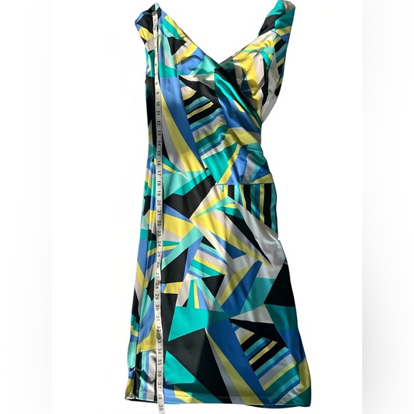 Lauren Ralph Lauren Faux Wrap Dress Size 2 Geometric Print V-Neck Sleeveless. - Picture 7 of 9